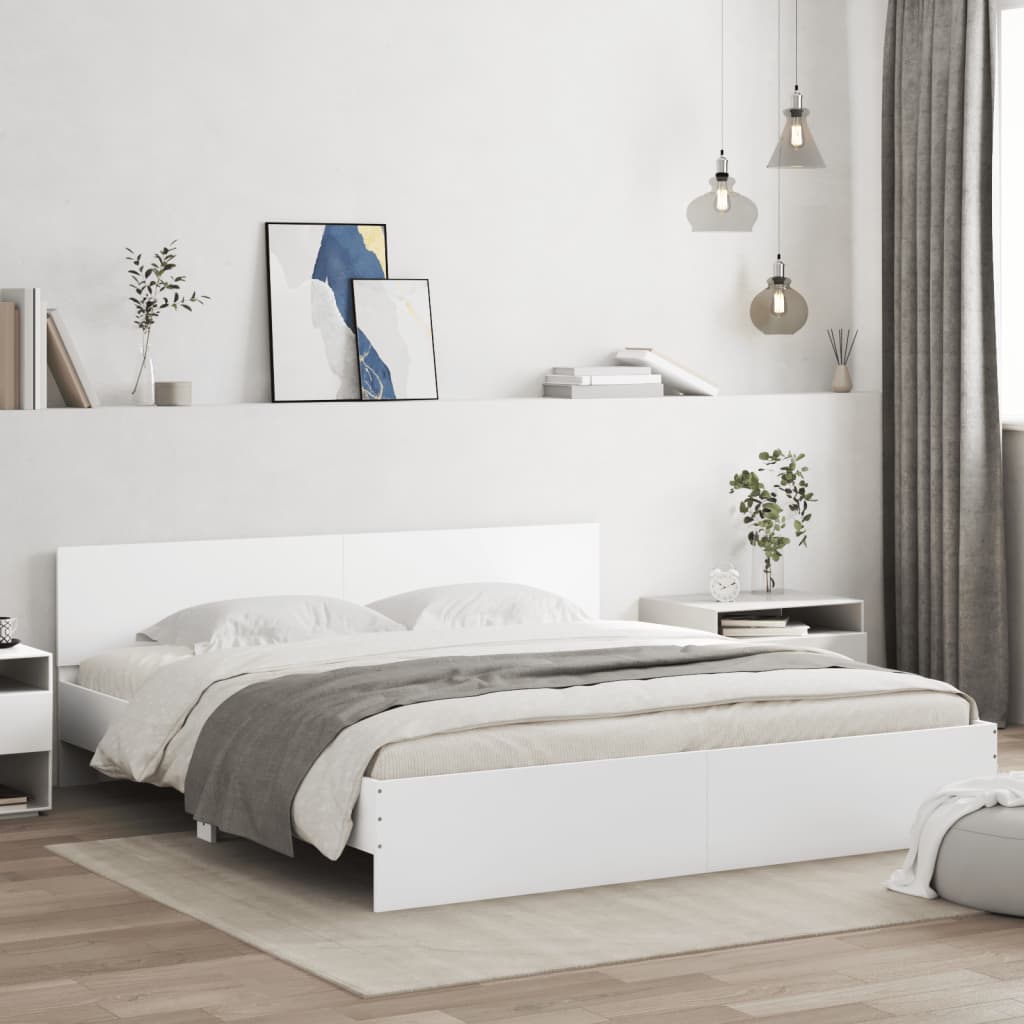 Bettgestell Mit Kopfteil Und Led-Leuchten Sonoma-Eiche 75X190Cm