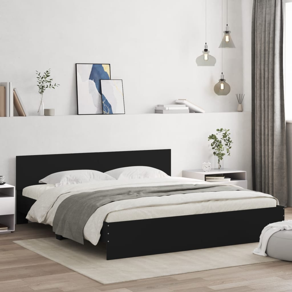 Bettgestell Mit Kopfteil Und Led-Leuchten Sonoma-Eiche 75X190Cm
