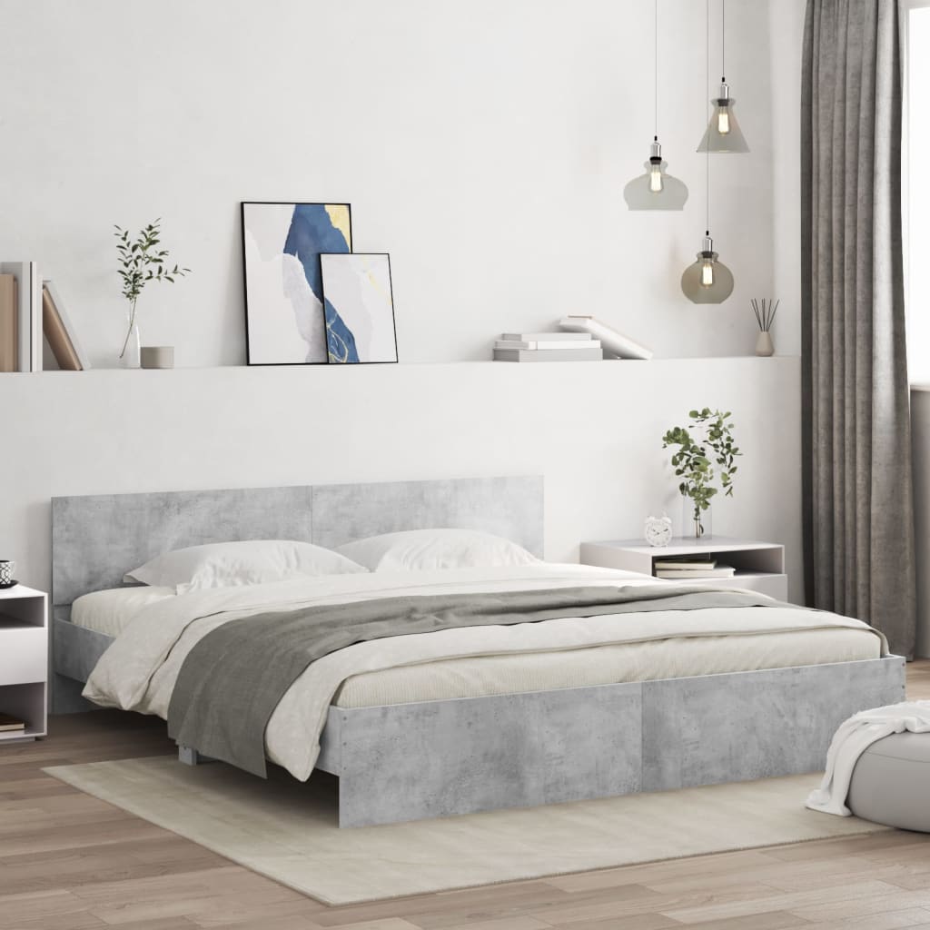 Bettgestell Mit Kopfteil Und Led-Leuchten Sonoma-Eiche 75X190Cm