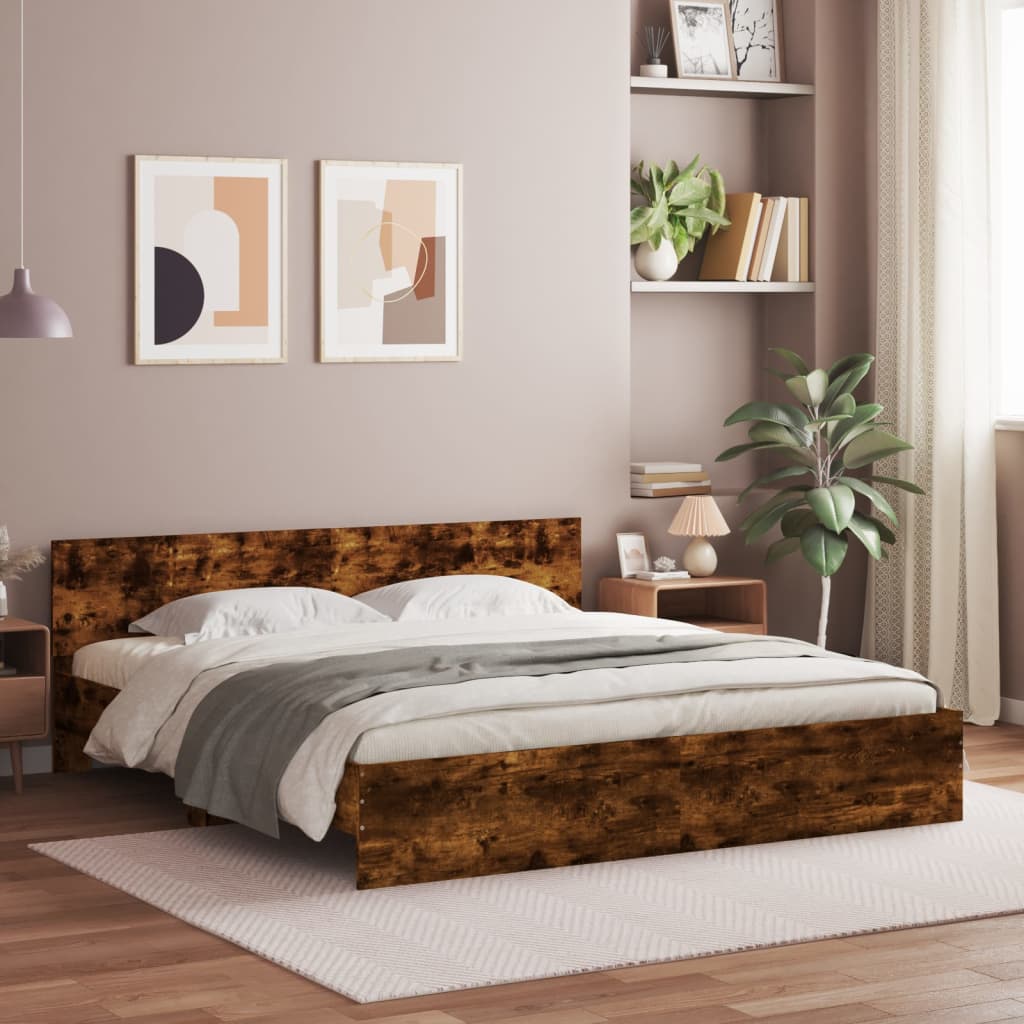 Bettgestell Mit Kopfteil Und Led-Leuchten Sonoma-Eiche 75X190Cm
