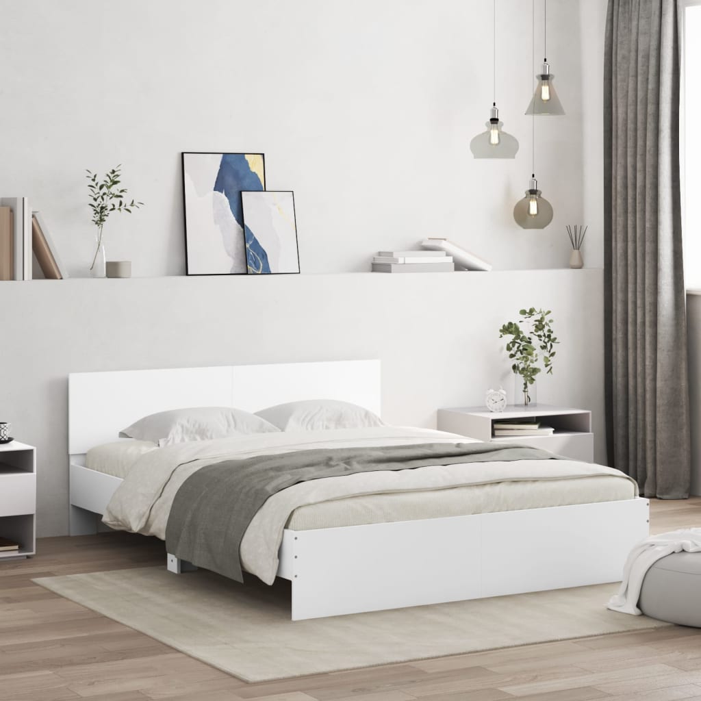 Bettgestell Mit Kopfteil Und Led-Leuchten Sonoma-Eiche 75X190Cm