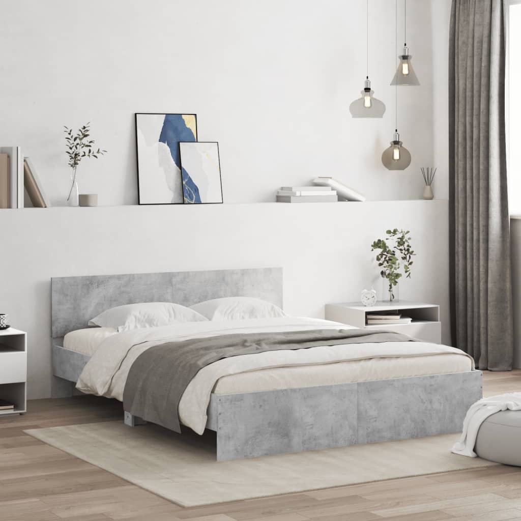 Bettgestell Mit Kopfteil Und Led-Leuchten Sonoma-Eiche 75X190Cm