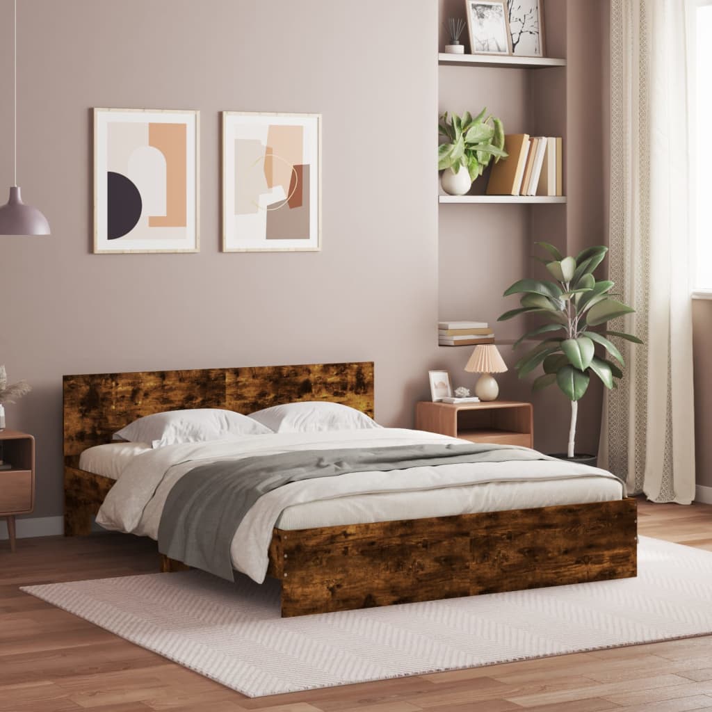 Bettgestell Mit Kopfteil Und Led-Leuchten Sonoma-Eiche 75X190Cm