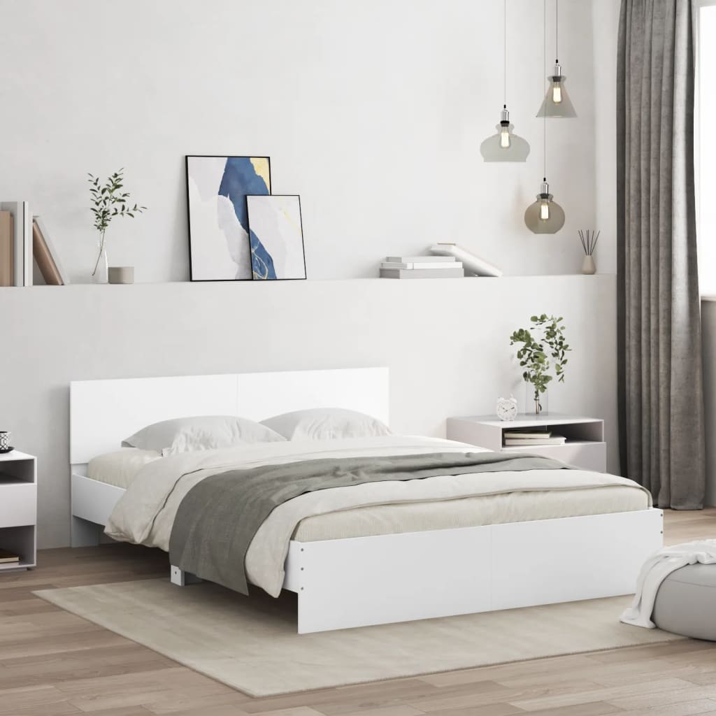 Bettgestell Mit Kopfteil Und Led-Leuchten Sonoma-Eiche 75X190Cm