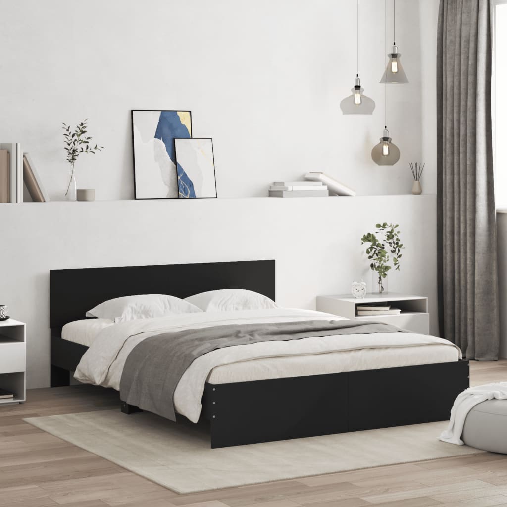 Bettgestell Mit Kopfteil Und Led-Leuchten Sonoma-Eiche 75X190Cm