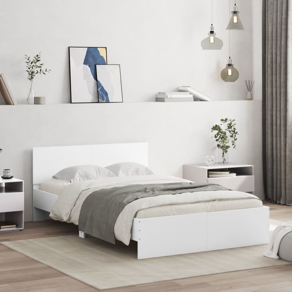 Bettgestell Mit Kopfteil Und Led-Leuchten Sonoma-Eiche 75X190Cm