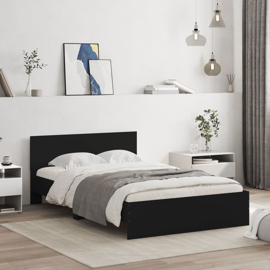 Bettgestell Mit Kopfteil Und Led-Leuchten Sonoma-Eiche 75X190Cm