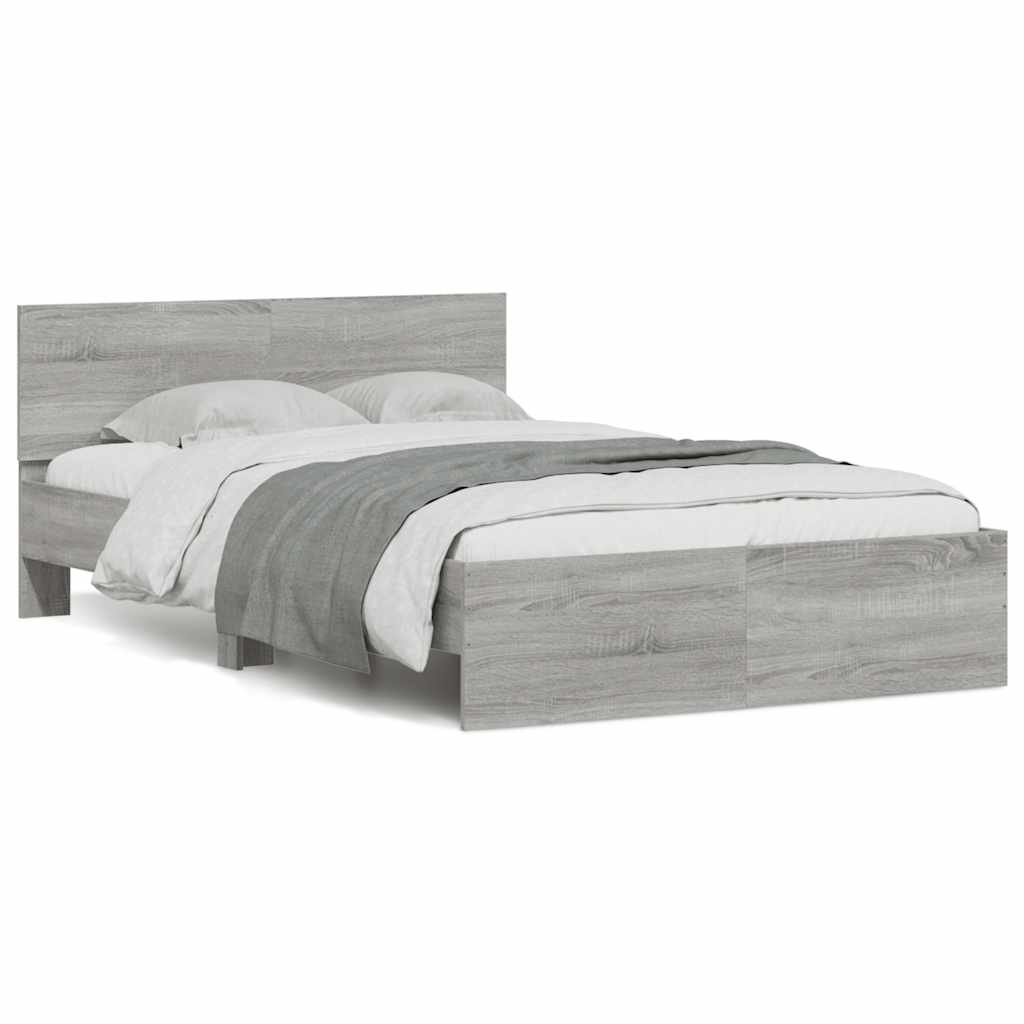 Bettgestell Mit Kopfteil Und Led-Leuchten Sonoma-Eiche 75X190Cm