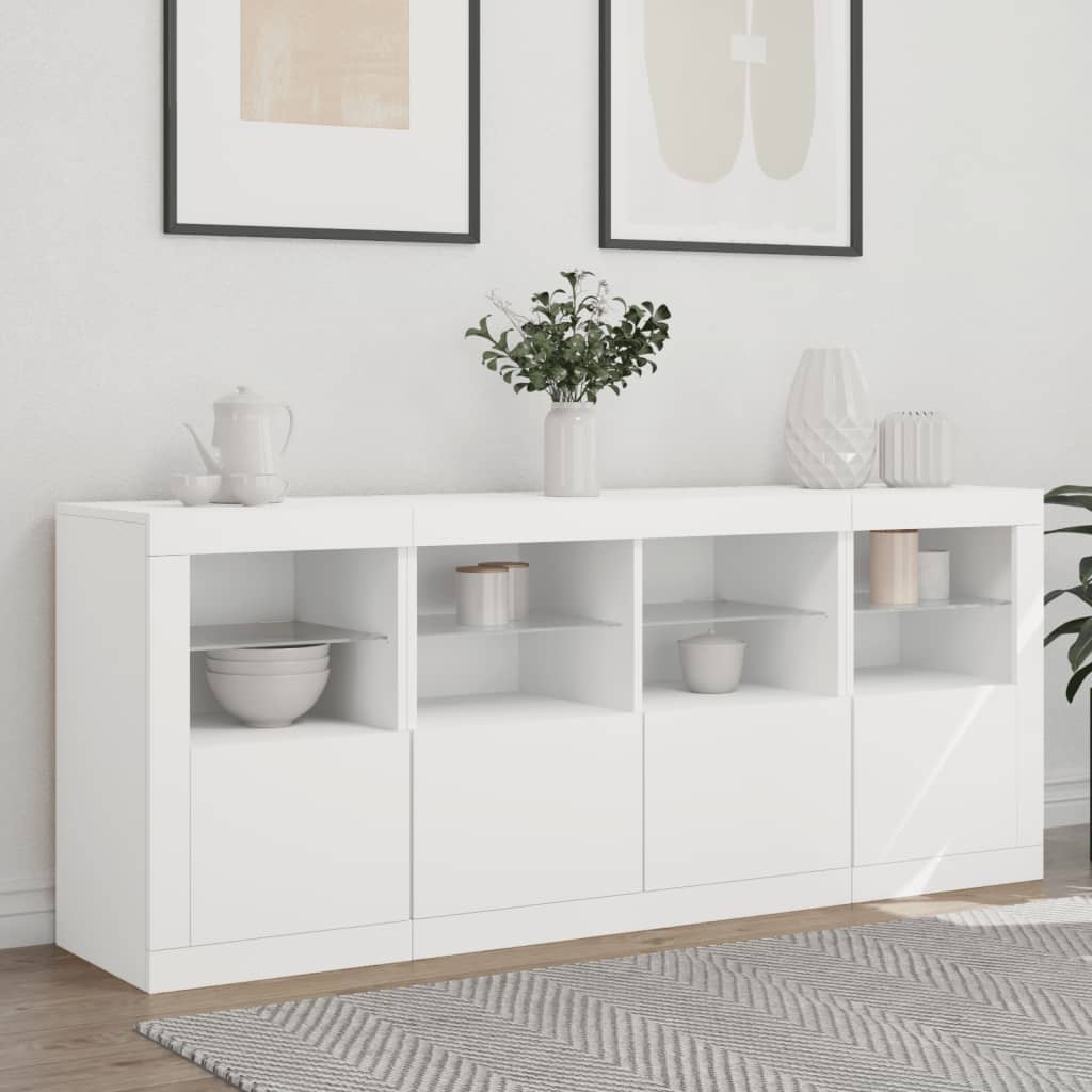 Sideboard Mit Led-Leuchten 163X37X67 Cm