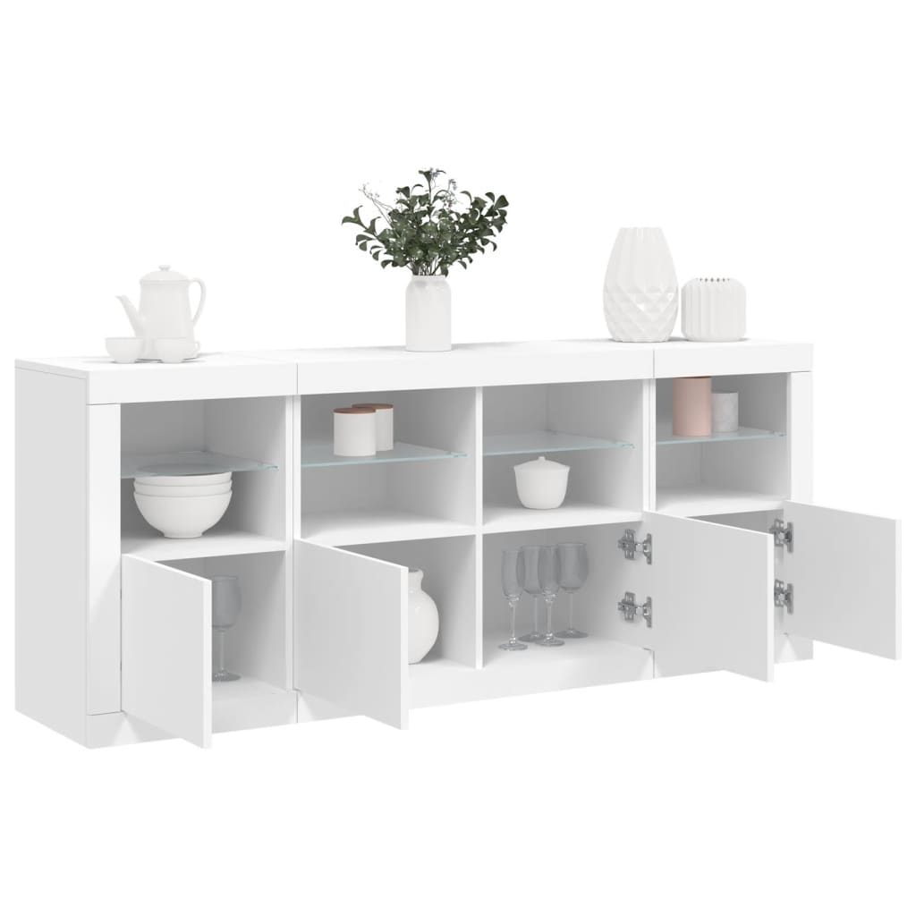 Sideboard Mit Led-Leuchten 163X37X67 Cm