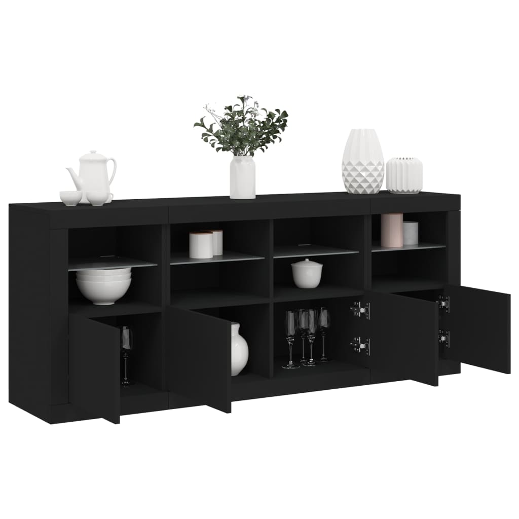 Sideboard Mit Led-Leuchten 163X37X67 Cm