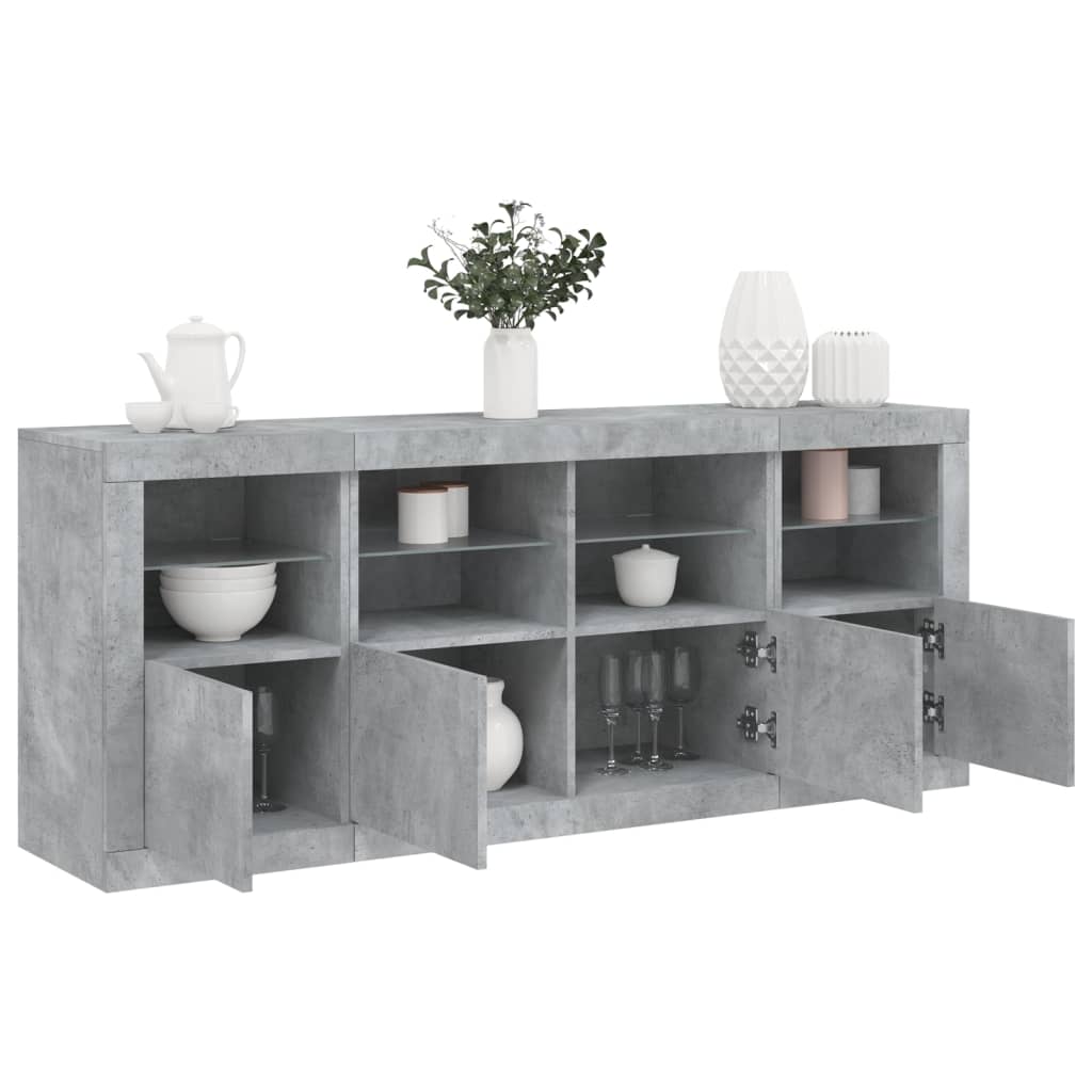 Sideboard Mit Led-Leuchten 163X37X67 Cm