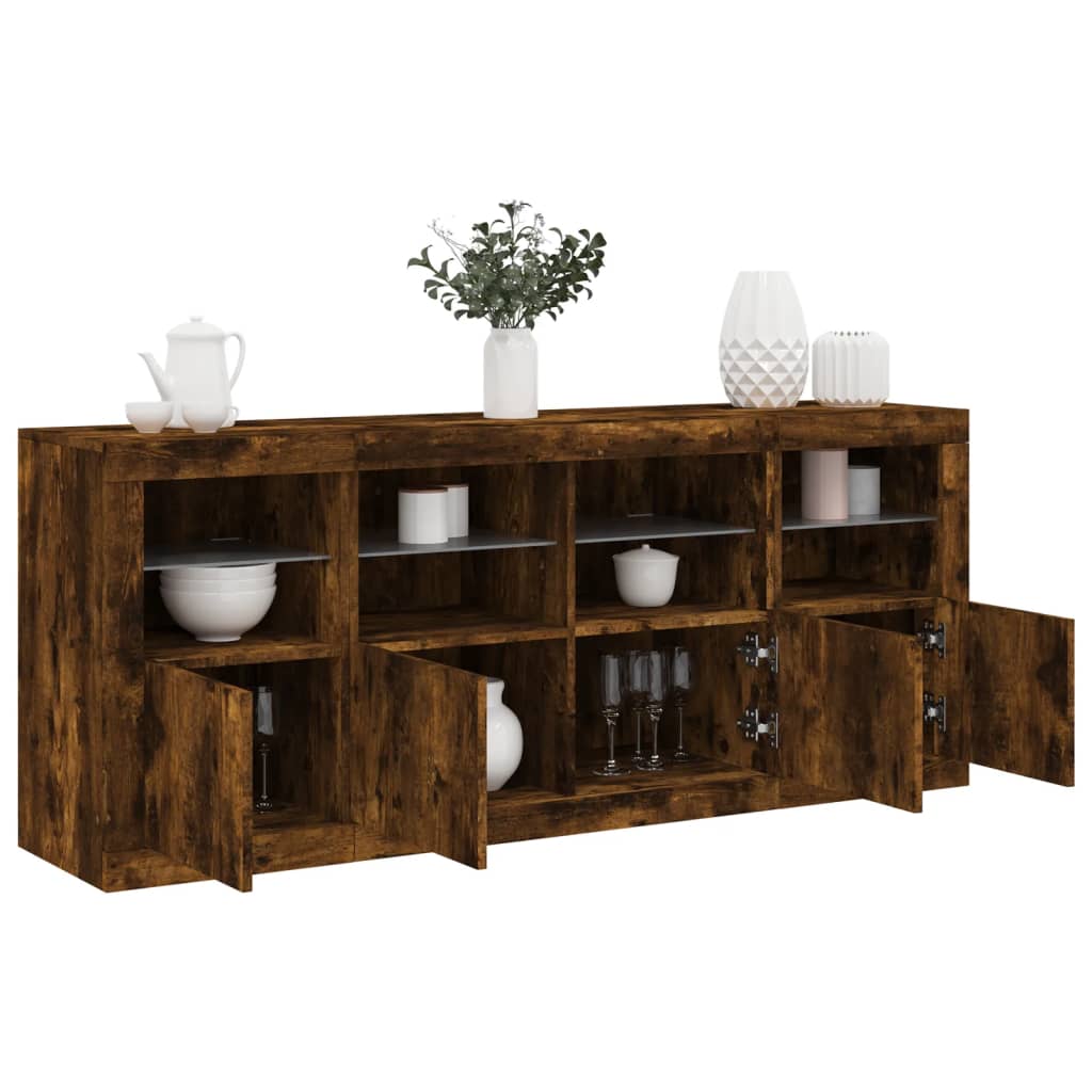 Sideboard Mit Led-Leuchten 163X37X67 Cm