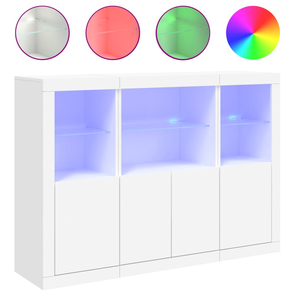 Sideboards Mit Led-Leuchten 3 Stk. Holzwerkstoff