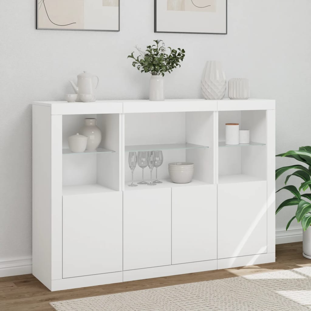 Sideboards Mit Led-Leuchten 3 Stk. Holzwerkstoff