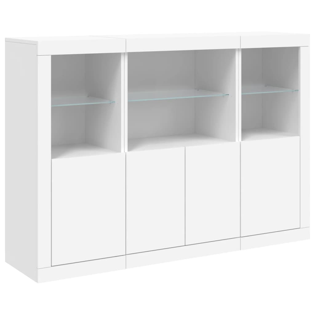 Sideboards Mit Led-Leuchten 3 Stk. Holzwerkstoff