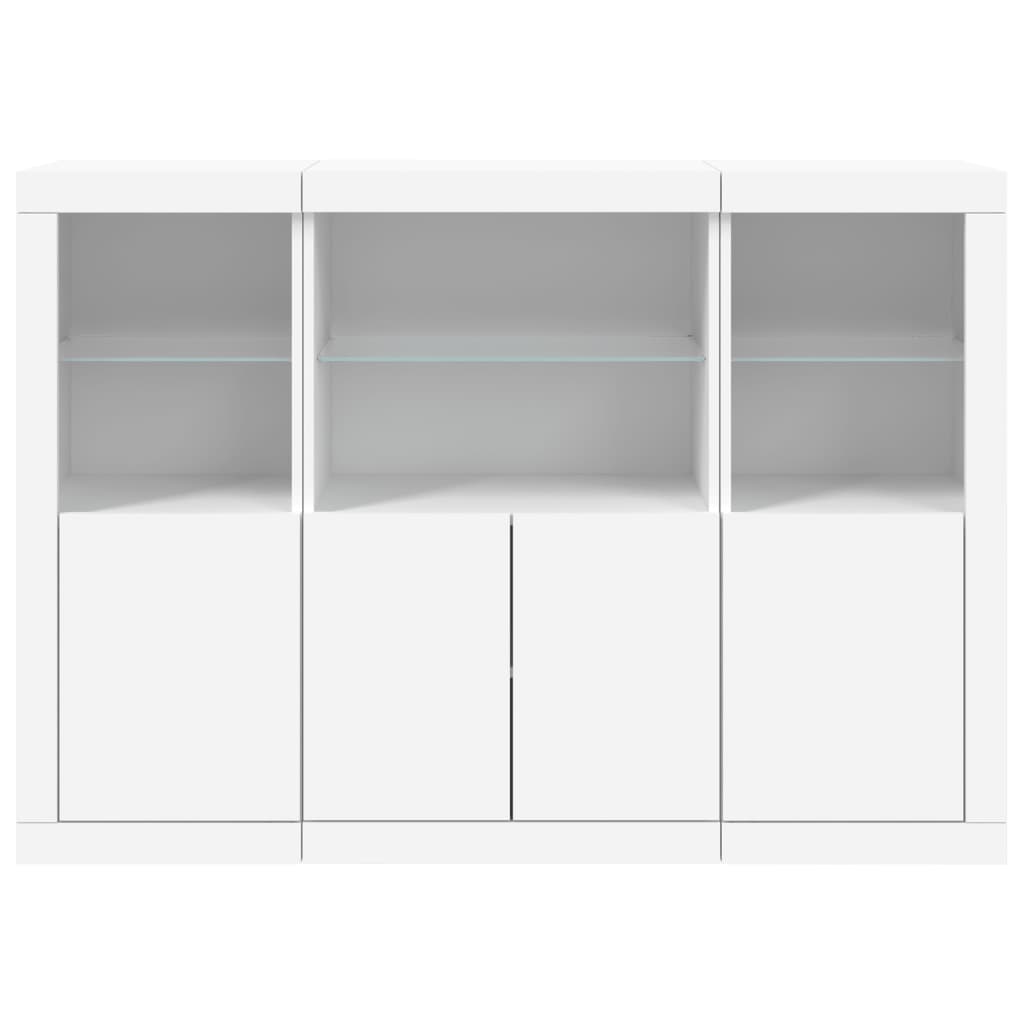 Sideboards Mit Led-Leuchten 3 Stk. Holzwerkstoff