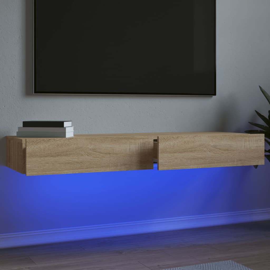 Tv-Schrank Mit Led-Leuchten Artisan-Eiche 60X35X15,5 Cm