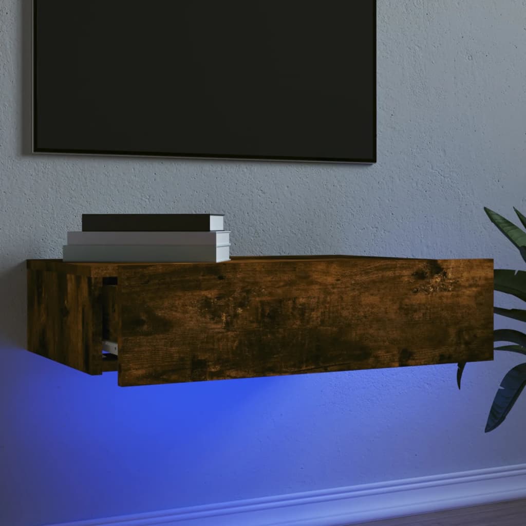 Tv-Schrank Mit Led-Leuchten Artisan-Eiche 60X35X15,5 Cm