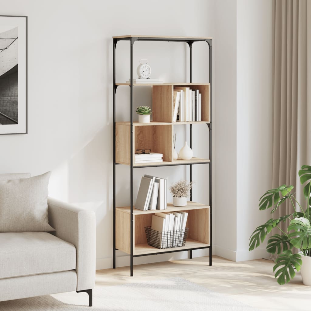 Bücherregal 5 Böden Sonoma-Eiche 76X33X188,5 Cm Holzwerkstoff