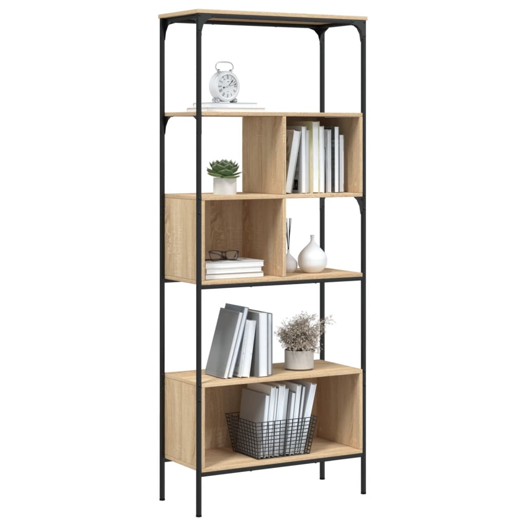 Bücherregal 5 Böden Sonoma-Eiche 76X33X188,5 Cm Holzwerkstoff