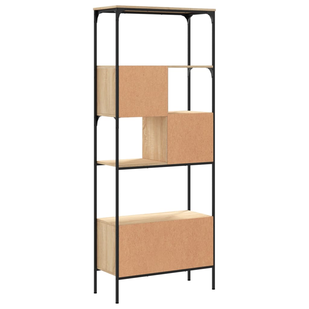 Bücherregal 5 Böden Sonoma-Eiche 76X33X188,5 Cm Holzwerkstoff