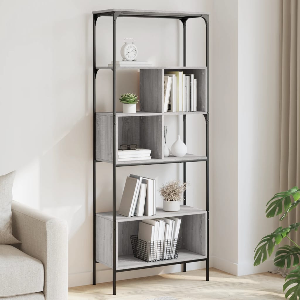 Bücherregal 5 Böden Sonoma-Eiche 76X33X188,5 Cm Holzwerkstoff