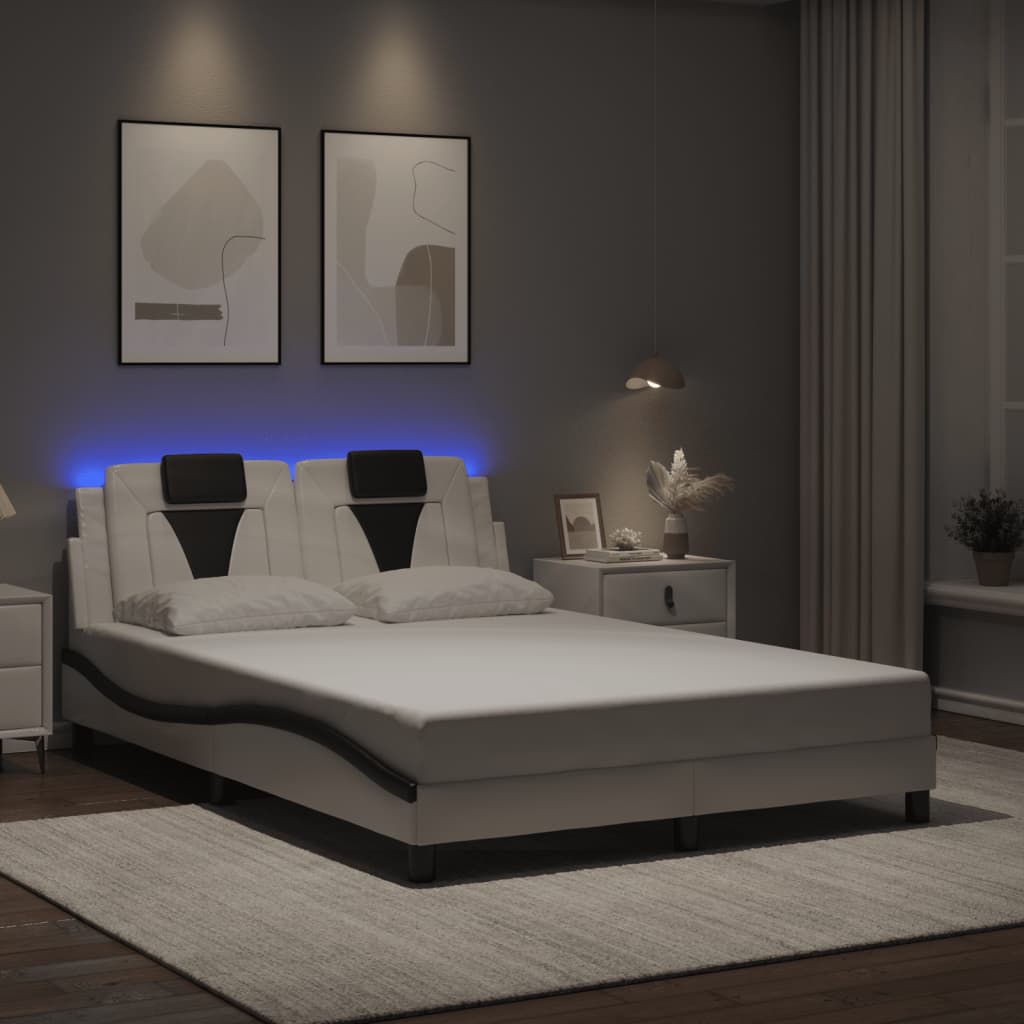 Bettgestell &quot;Viana&quot; Mit Led Ohne Matratze -Braun Kunstleder