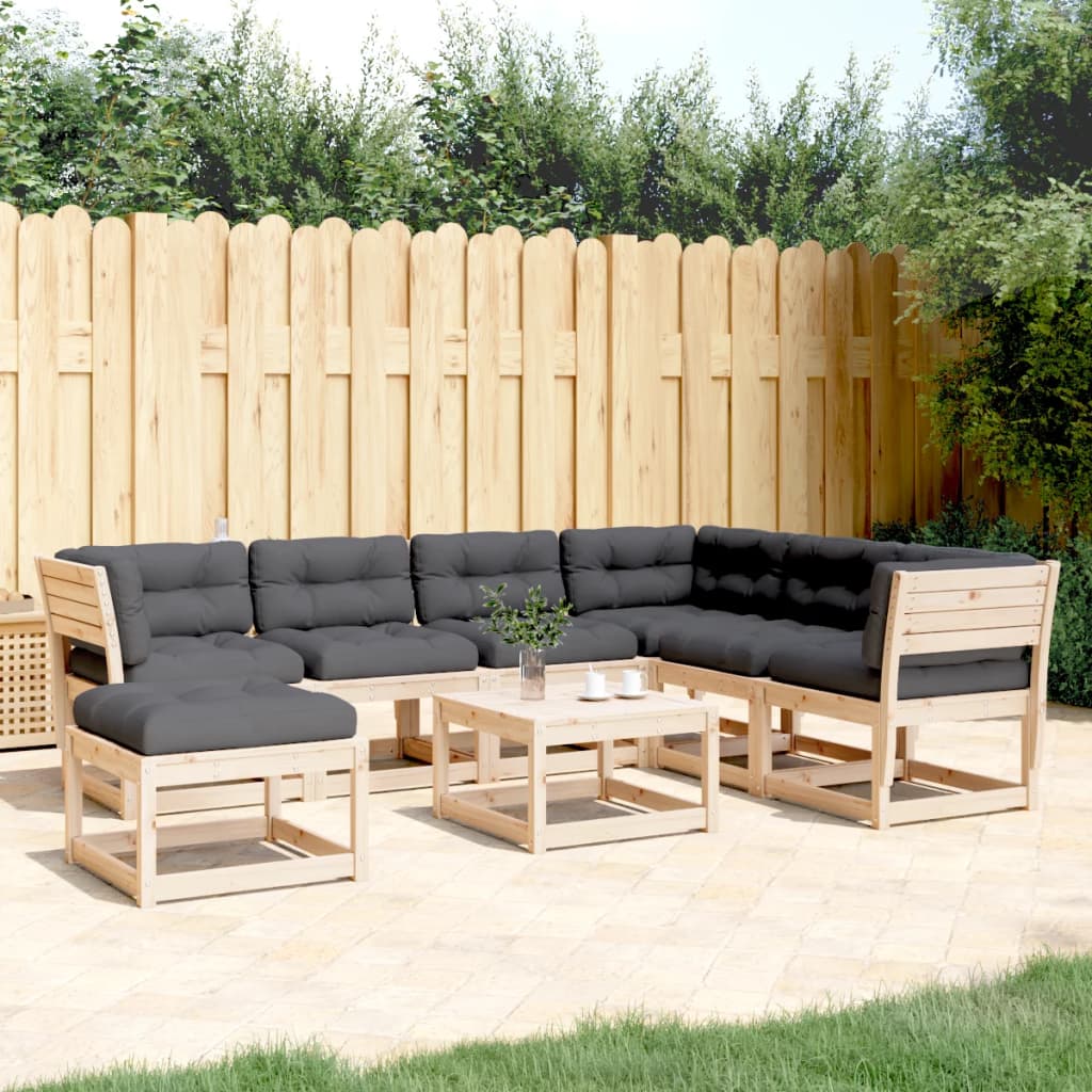 7-Tlg. Garten-Lounge-Set Mit Kissen Massivholz Douglasie