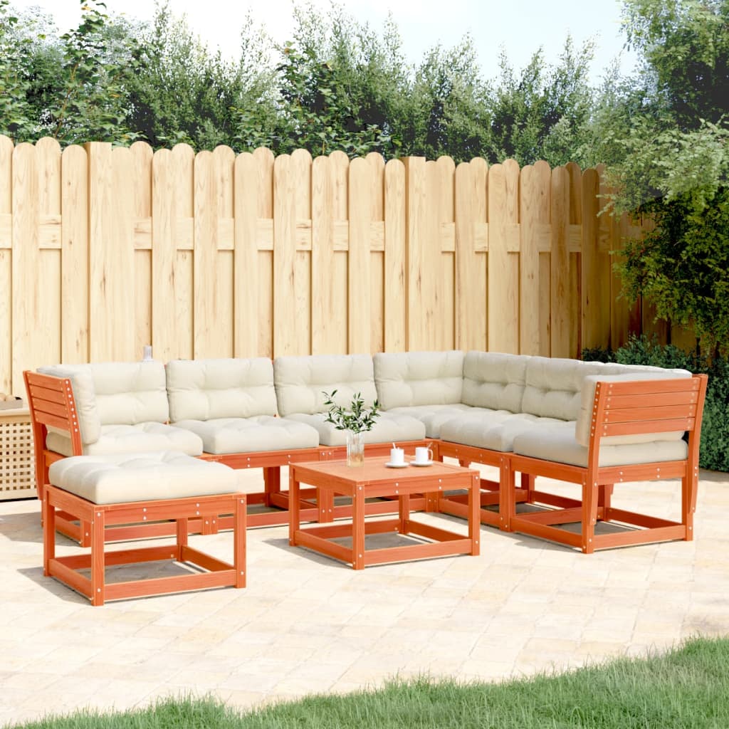 7-Tlg. Garten-Lounge-Set Mit Kissen Massivholz Douglasie