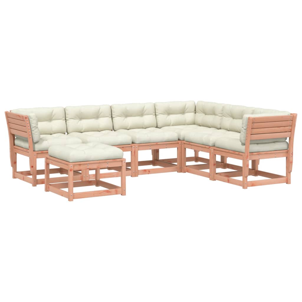 7-Tlg. Garten-Lounge-Set Mit Kissen Massivholz Douglasie