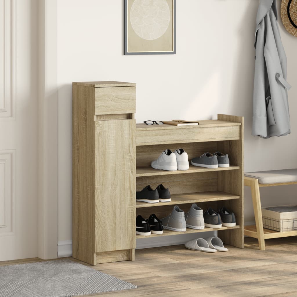 Schuhschrank Sonoma-Eiche 100,5X28X100 Cm Holzwerkstoff