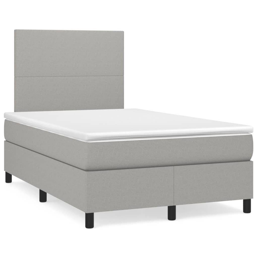 Boxspringbett Mit Matratze Stoff Hellgrau