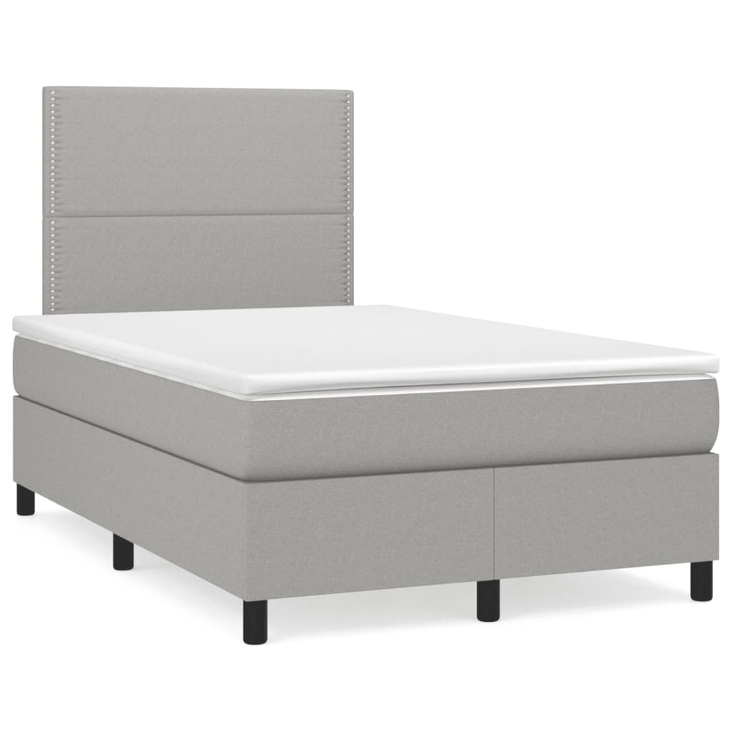 Boxspringbett Mit Matratze Stoff Hellgrau