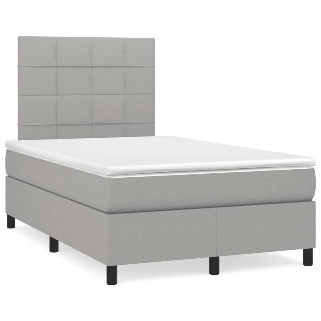 Boxspringbett Mit Matratze Stoff Hellgrau