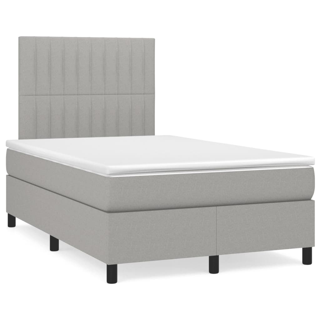 Boxspringbett Mit Matratze Stoff Hellgrau