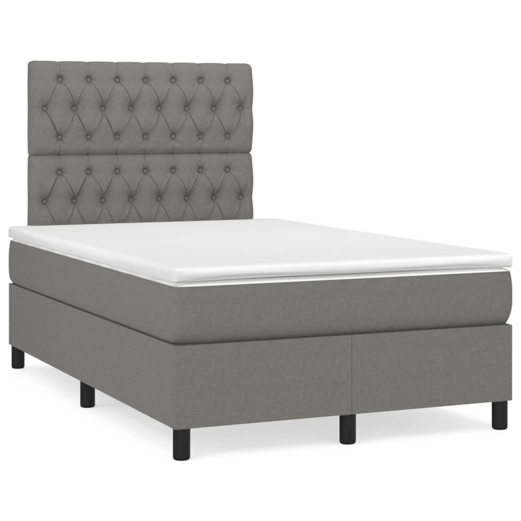Boxspringbett Mit Matratze Stoff Dunkelgrau