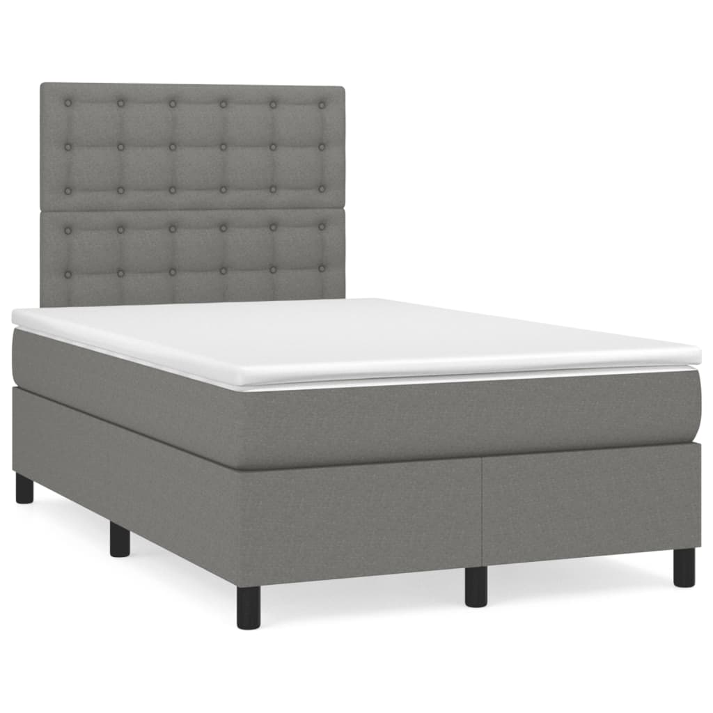 Boxspringbett Mit Matratze Stoff Dunkelgrau