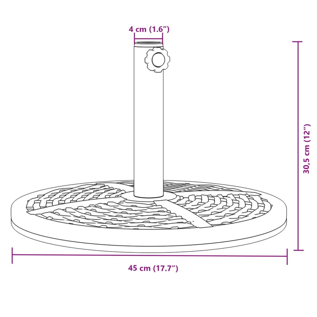 Sonnenschirmständer Für Ø38/48 Mm Mast 12 Kg Rund