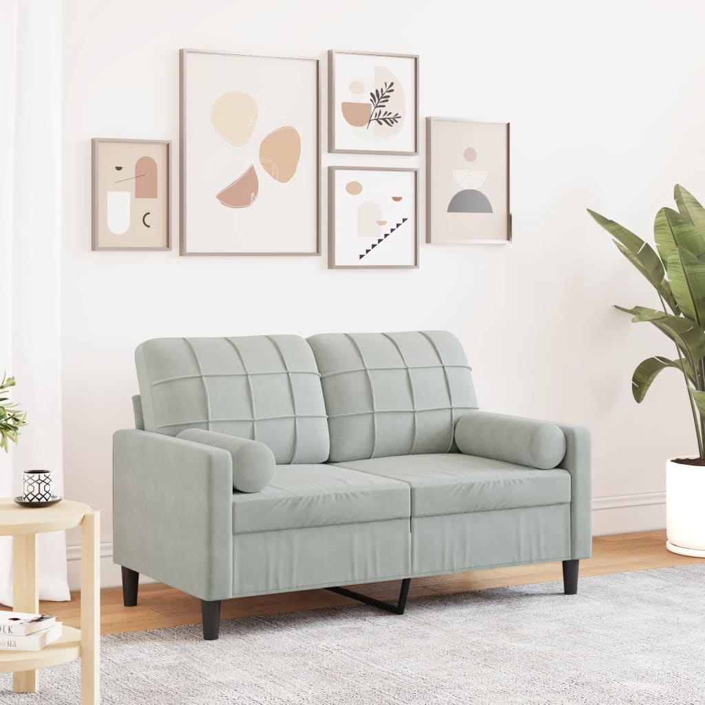 2-Sitzer-Sofa Mit Zierkissen Samt