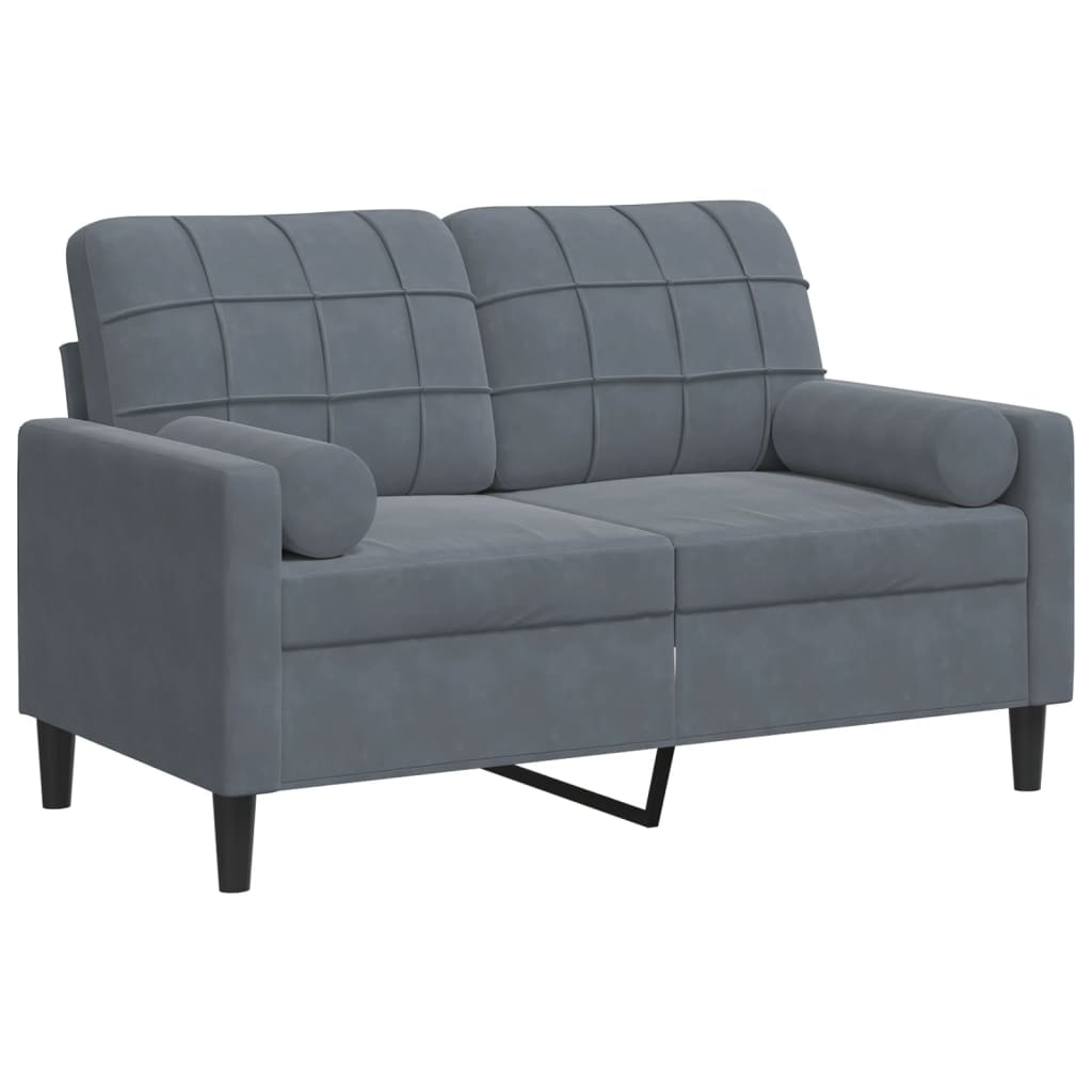2-Sitzer-Sofa Mit Zierkissen Samt