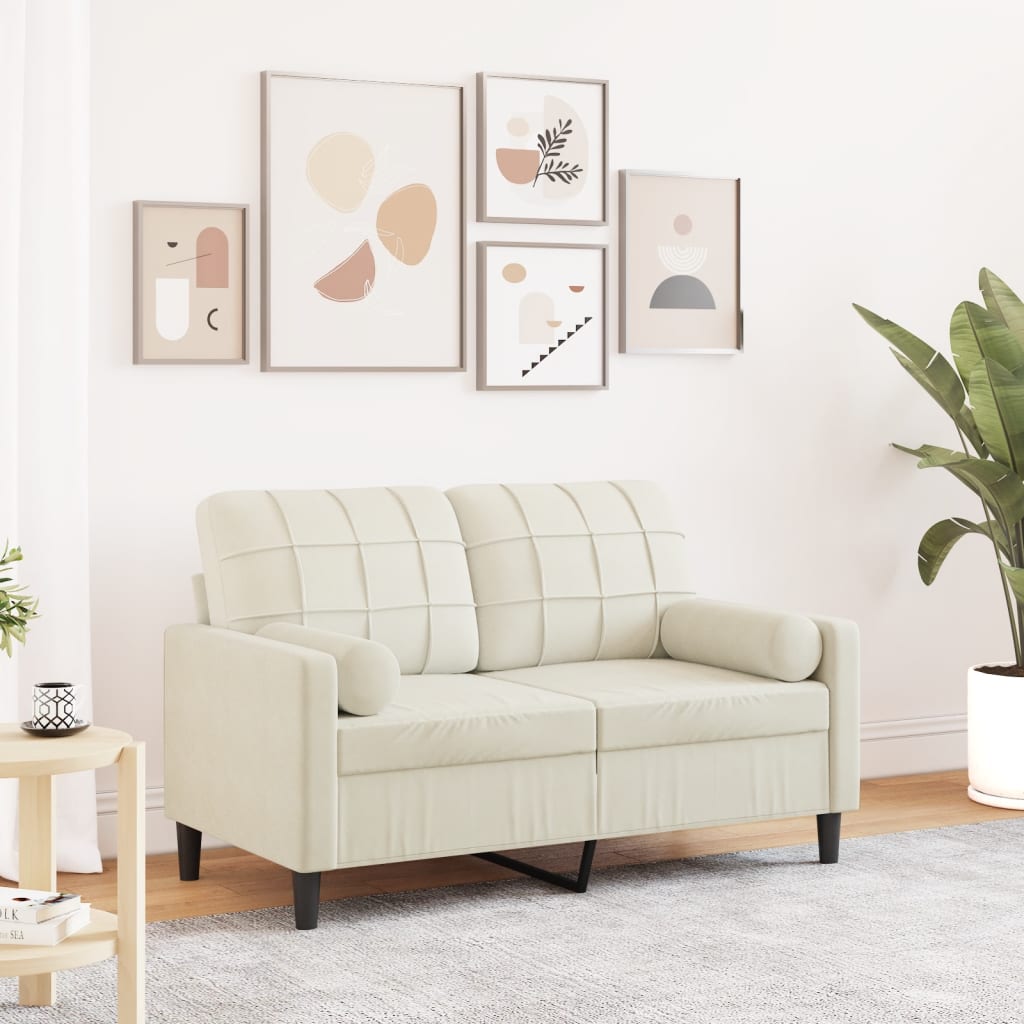 2-Sitzer-Sofa Mit Zierkissen Samt
