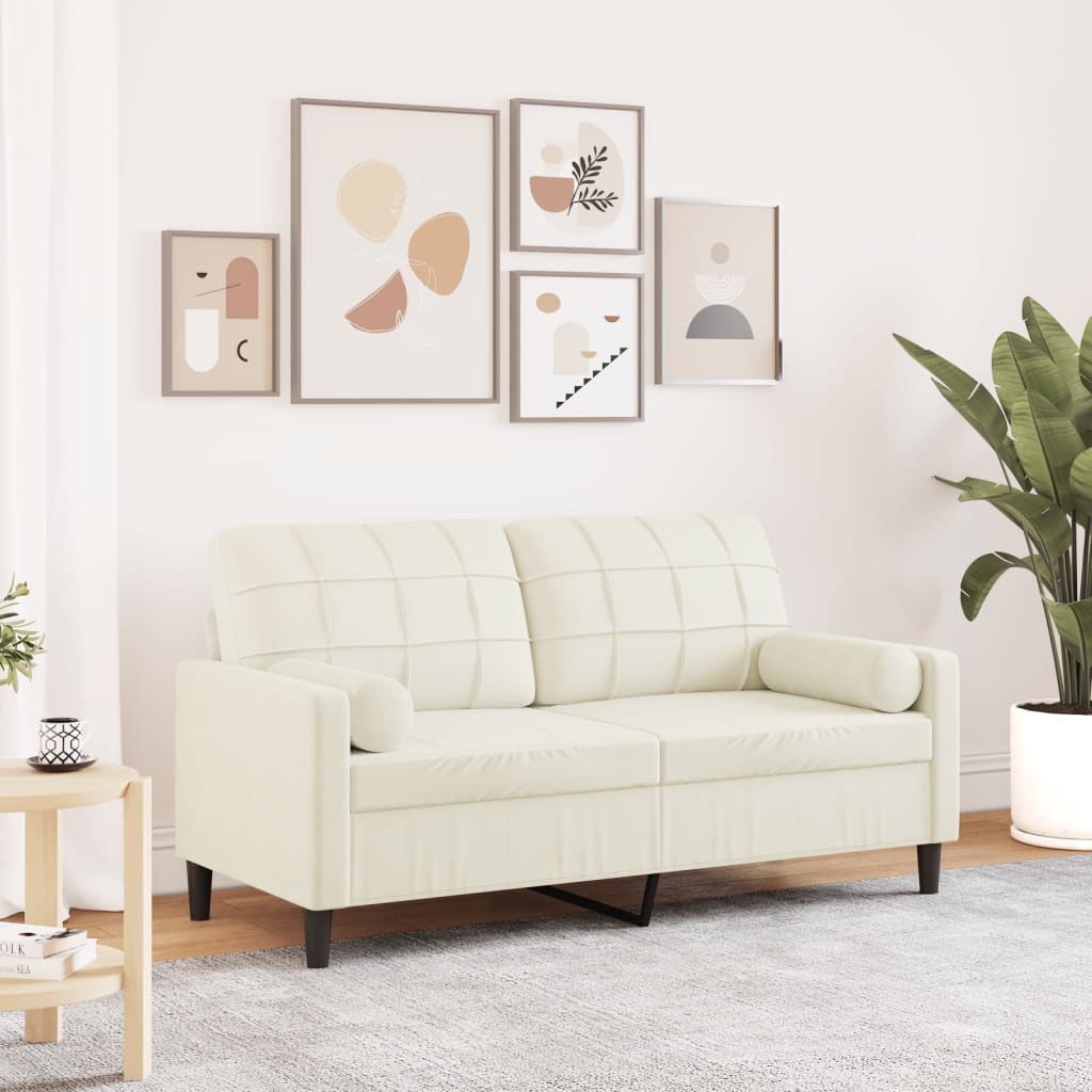 2-Sitzer-Sofa Mit Zierkissen Samt