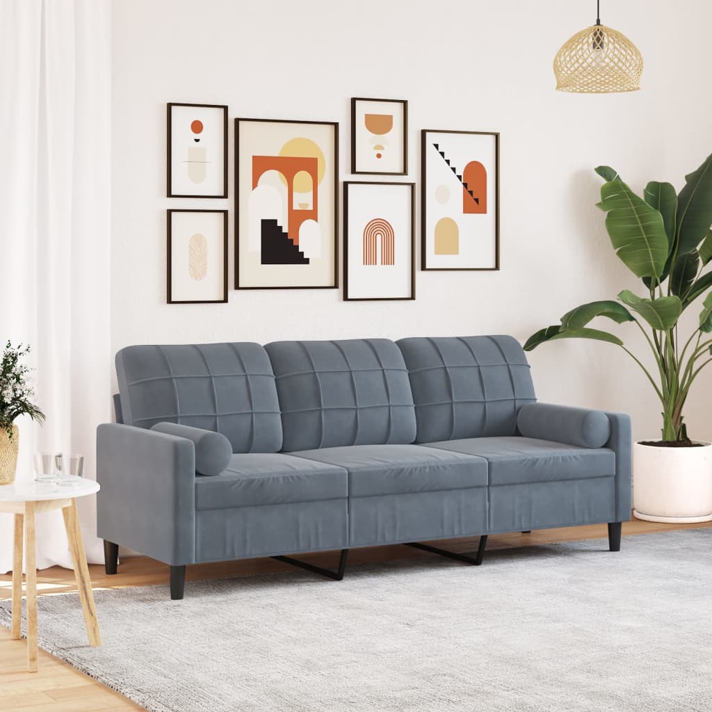 2-Sitzer-Sofa Mit Zierkissen Samt