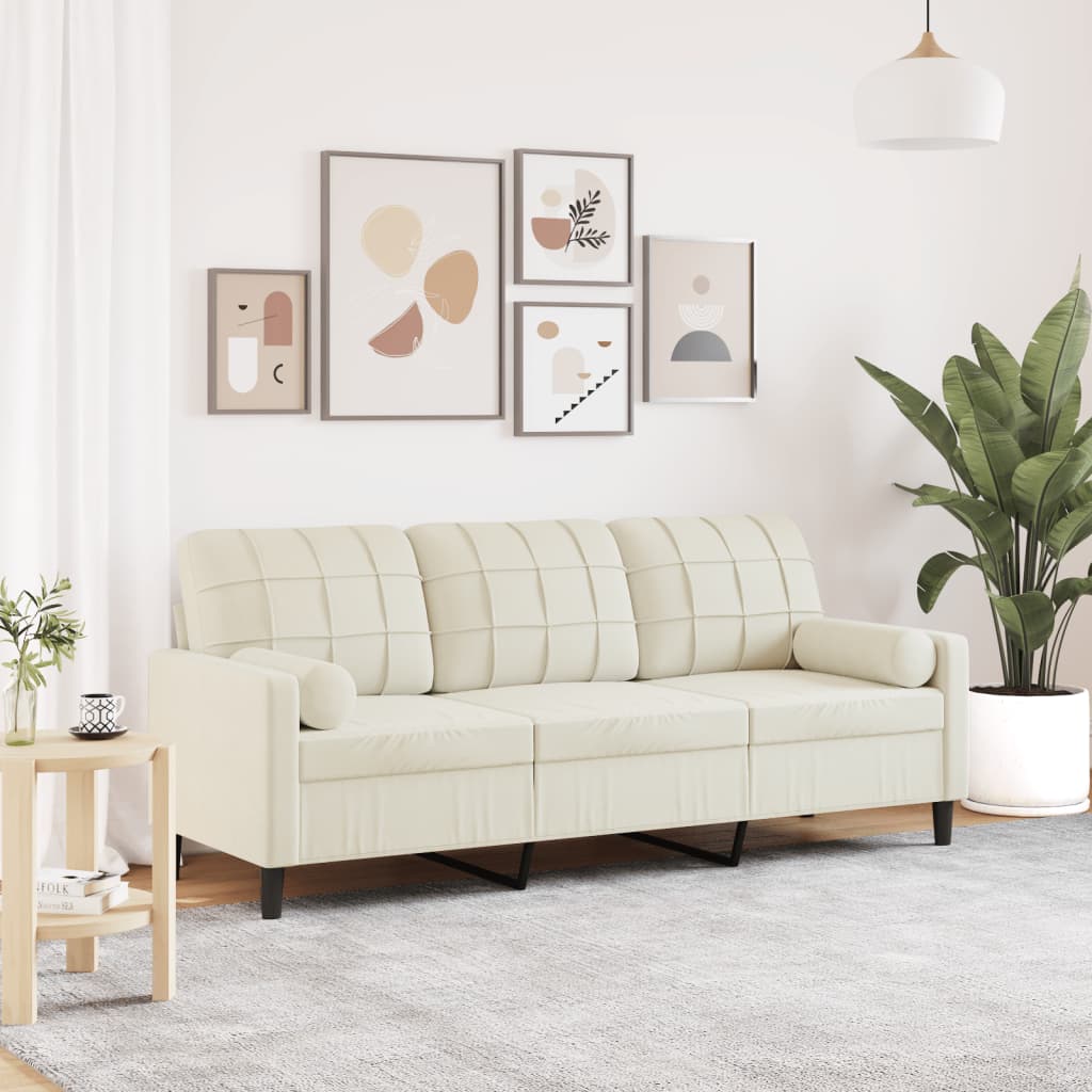 2-Sitzer-Sofa Mit Zierkissen Samt