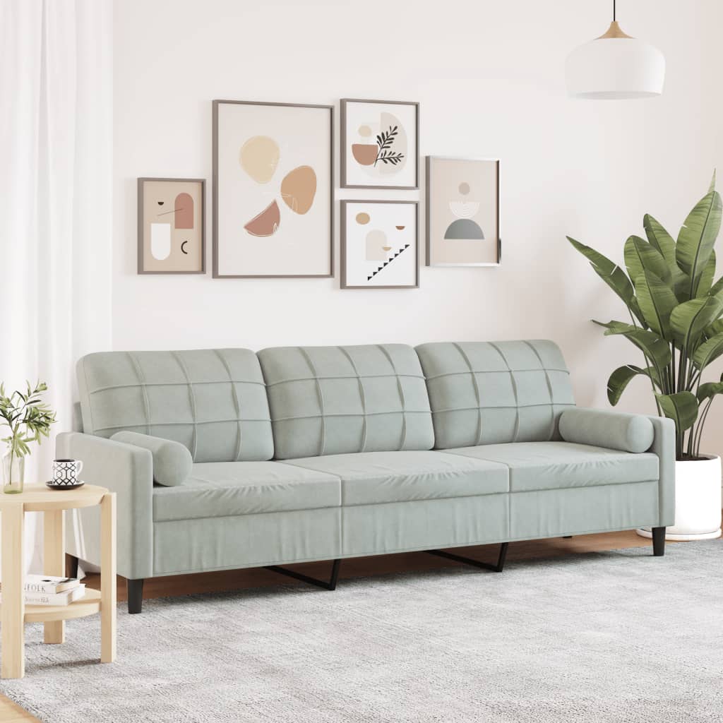 2-Sitzer-Sofa Mit Zierkissen Samt