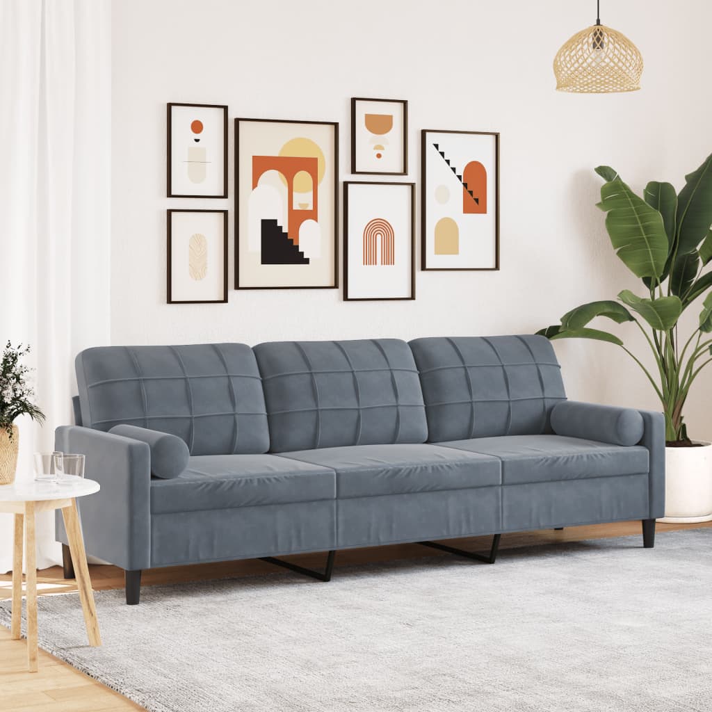 2-Sitzer-Sofa Mit Zierkissen Samt