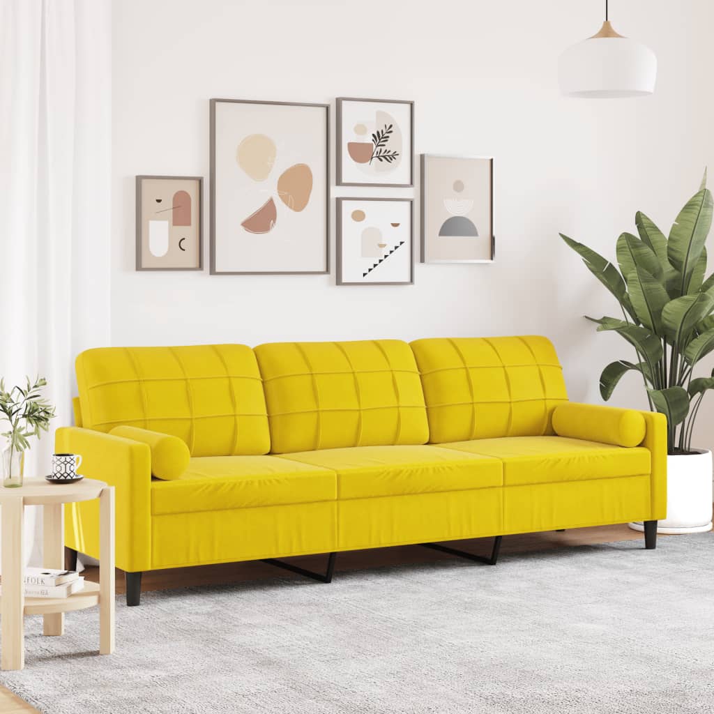 2-Sitzer-Sofa Mit Zierkissen Samt