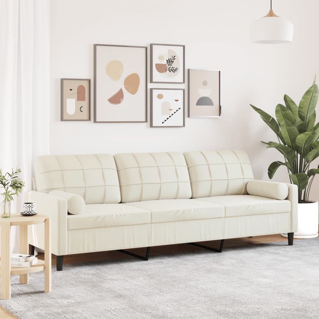 2-Sitzer-Sofa Mit Zierkissen Samt