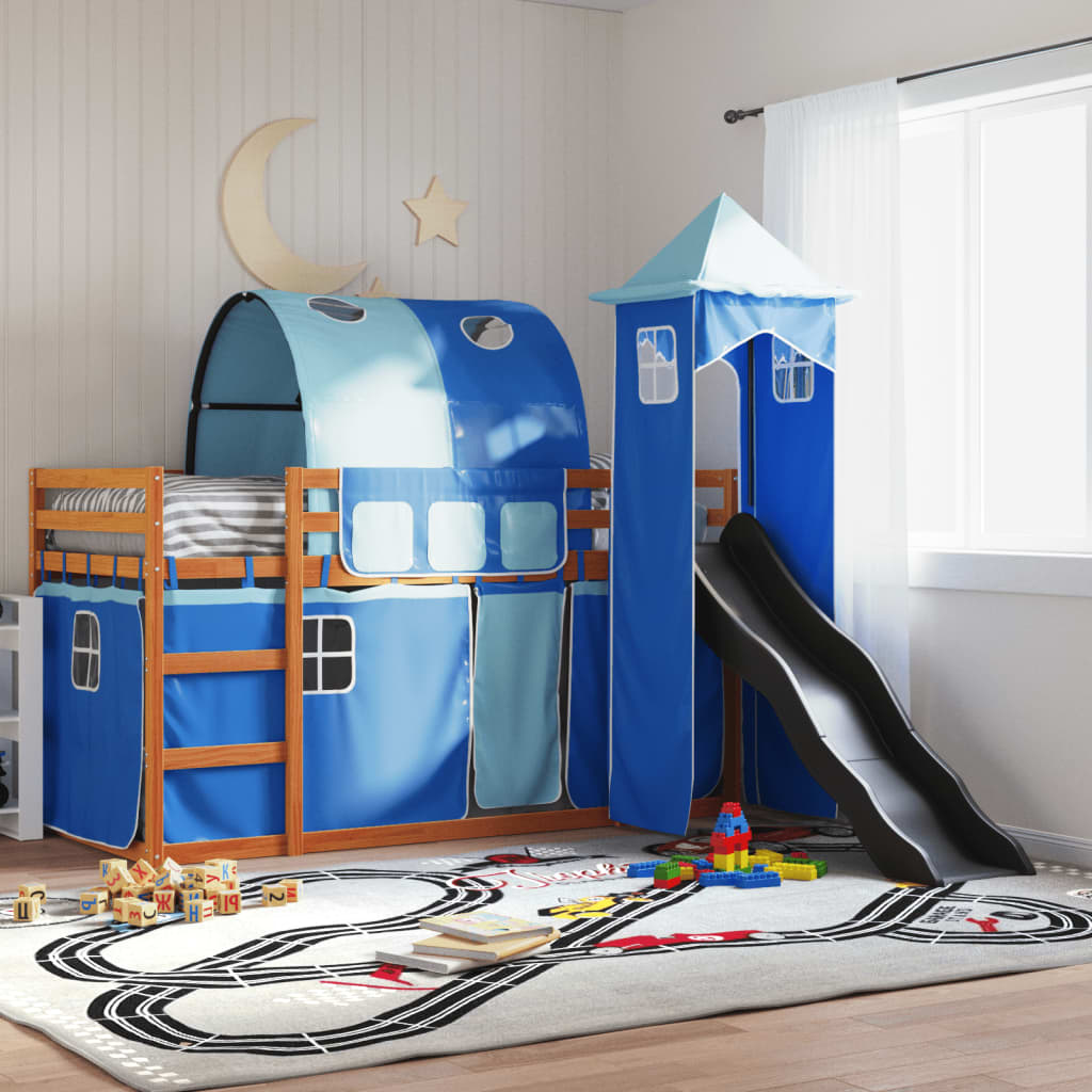 Etagenbett Mit Rutsche Und Gardinen Weiß Und